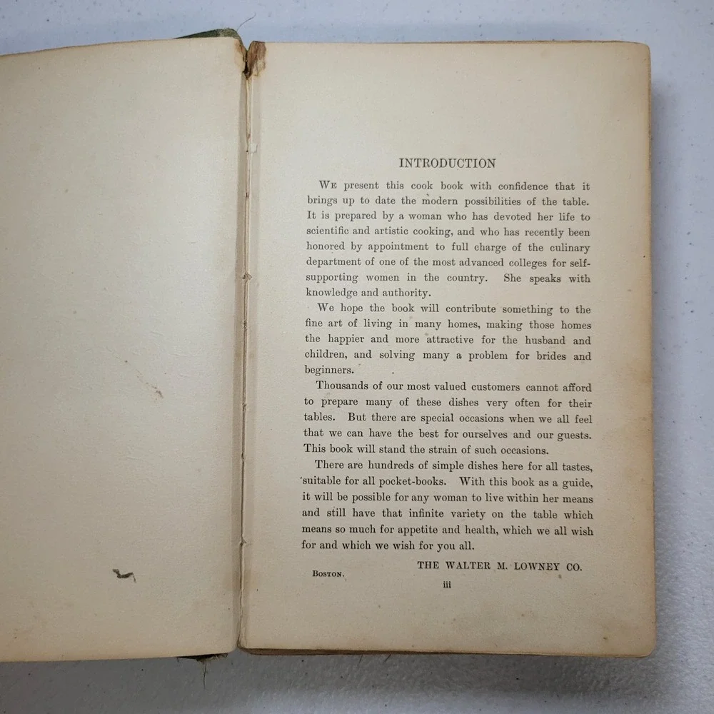 Lowneys Cook Book‎ Antique 1907 Maria Willett Howard Green Recipes